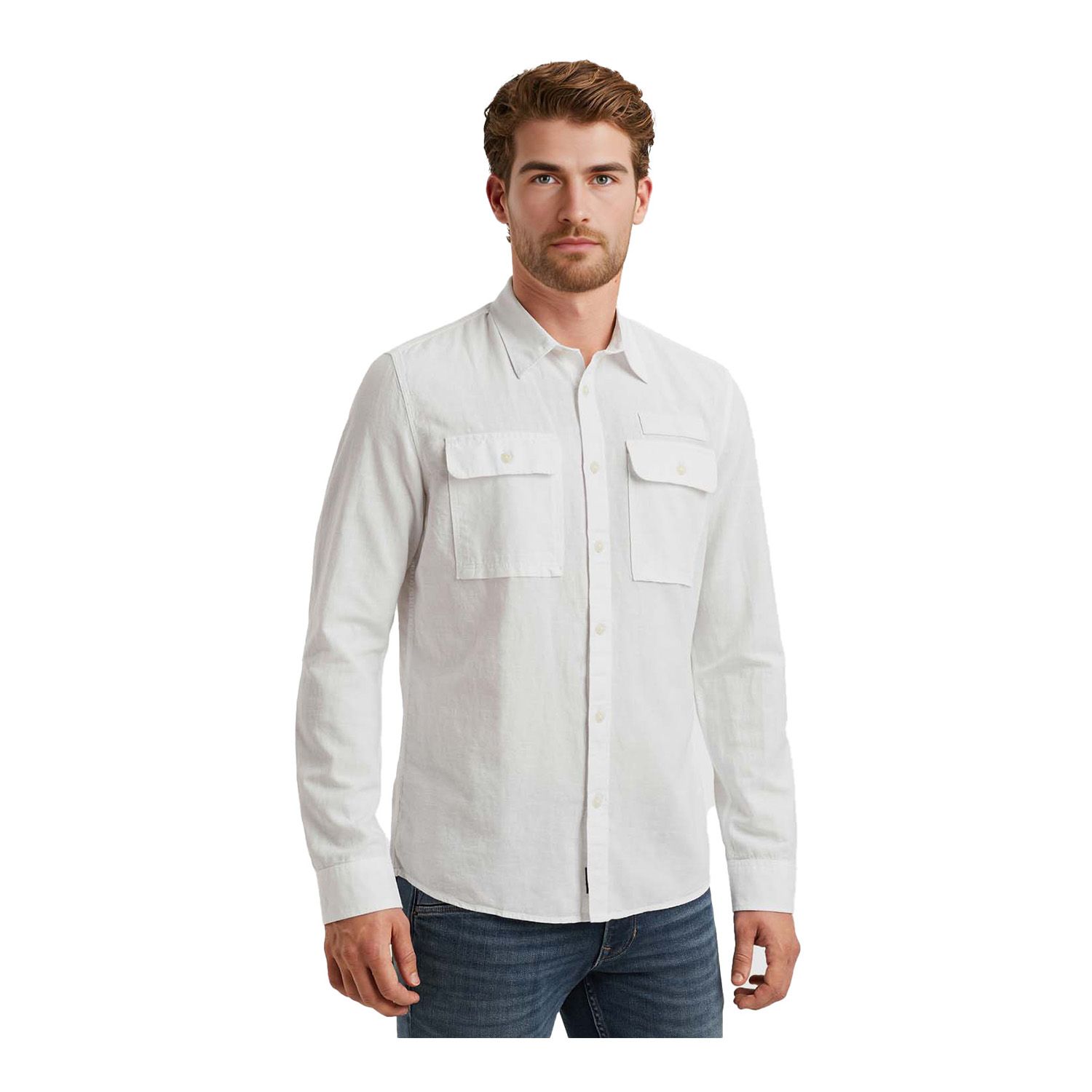 PME Legend Long Sleeve Katoenen/Linnen Shirt