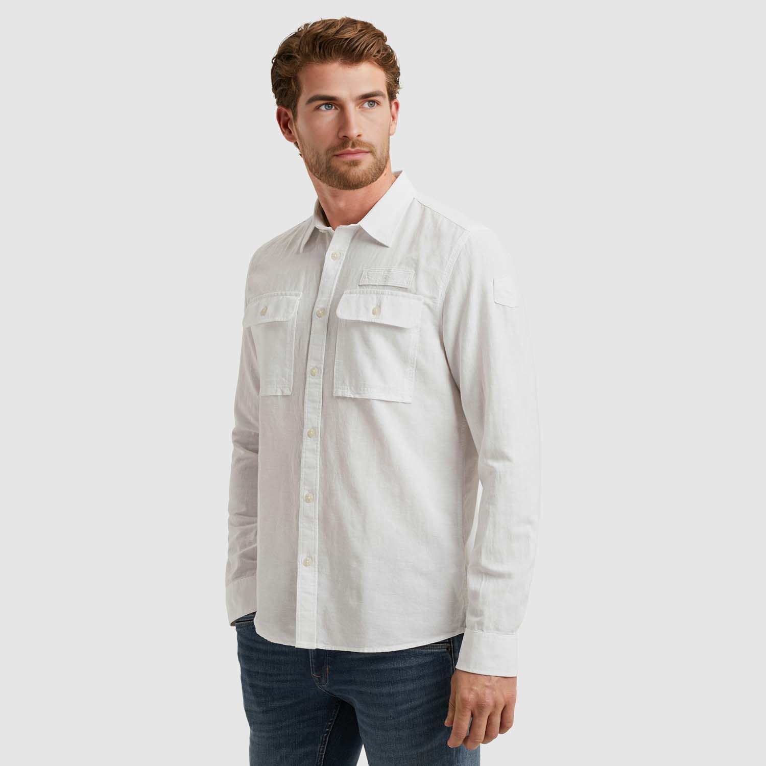 PME Legend Long Sleeve Katoenen/Linnen Shirt