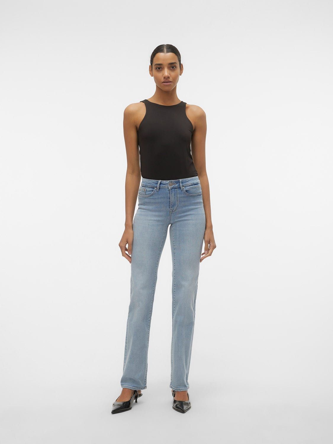 Vero Moda Mid Rise Straight Fit Jeans