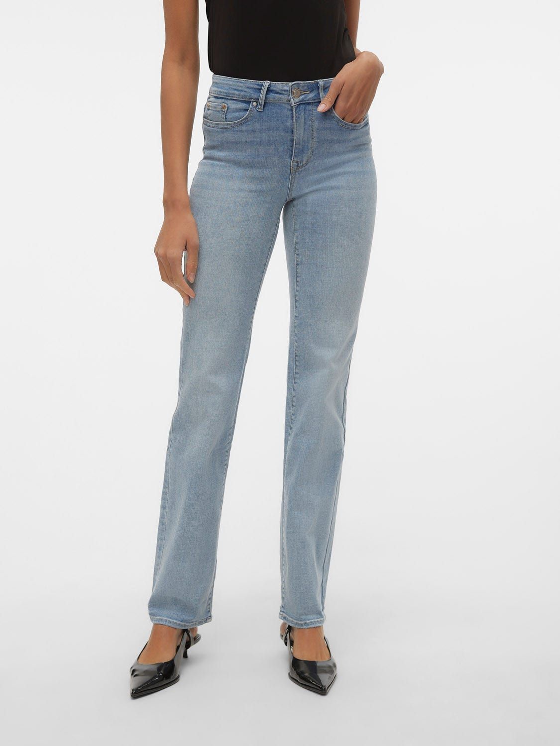 Vero Moda Mid Rise Straight Fit Jeans