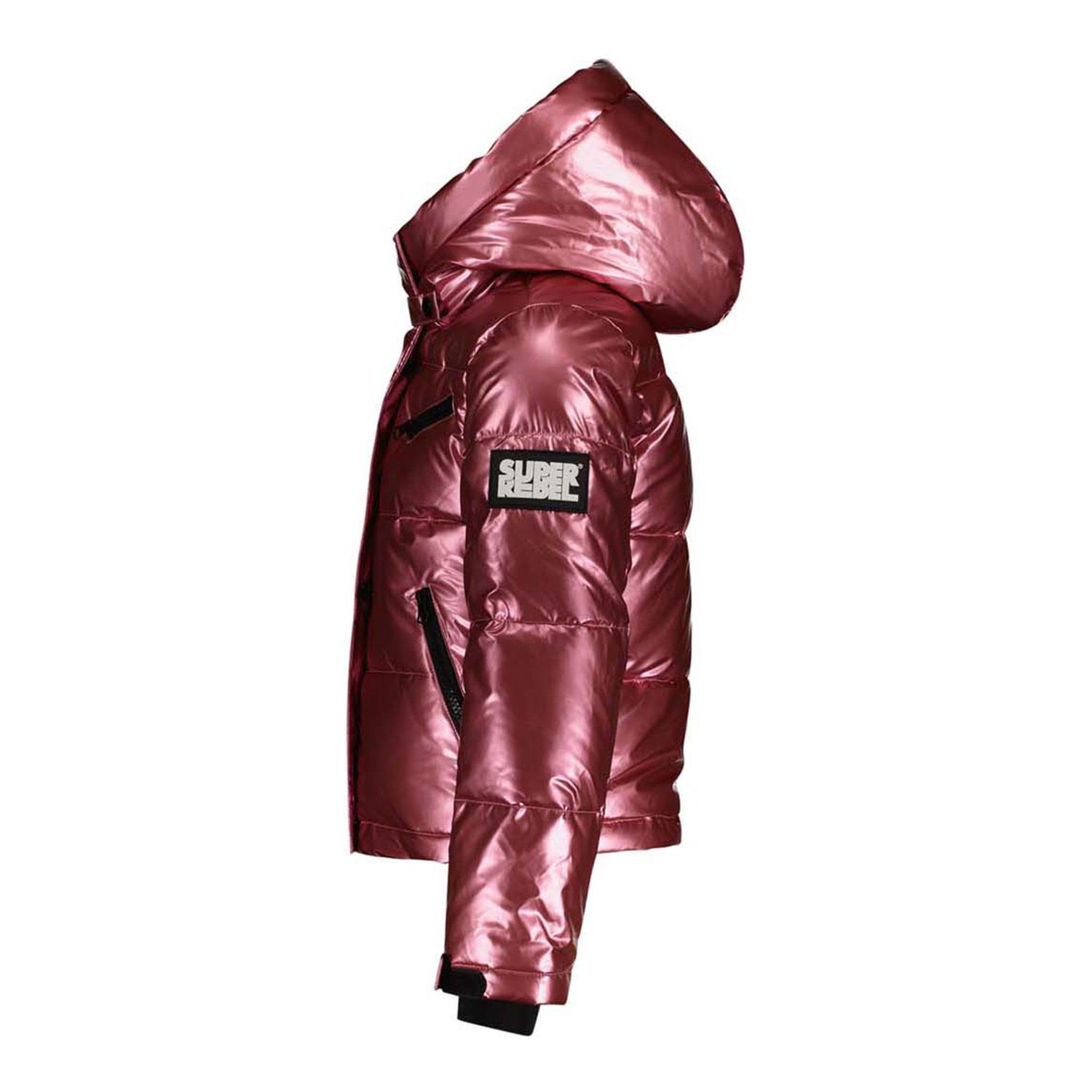 Super Rebel Spicy Metallic Hooded Ski Jacket Meiden