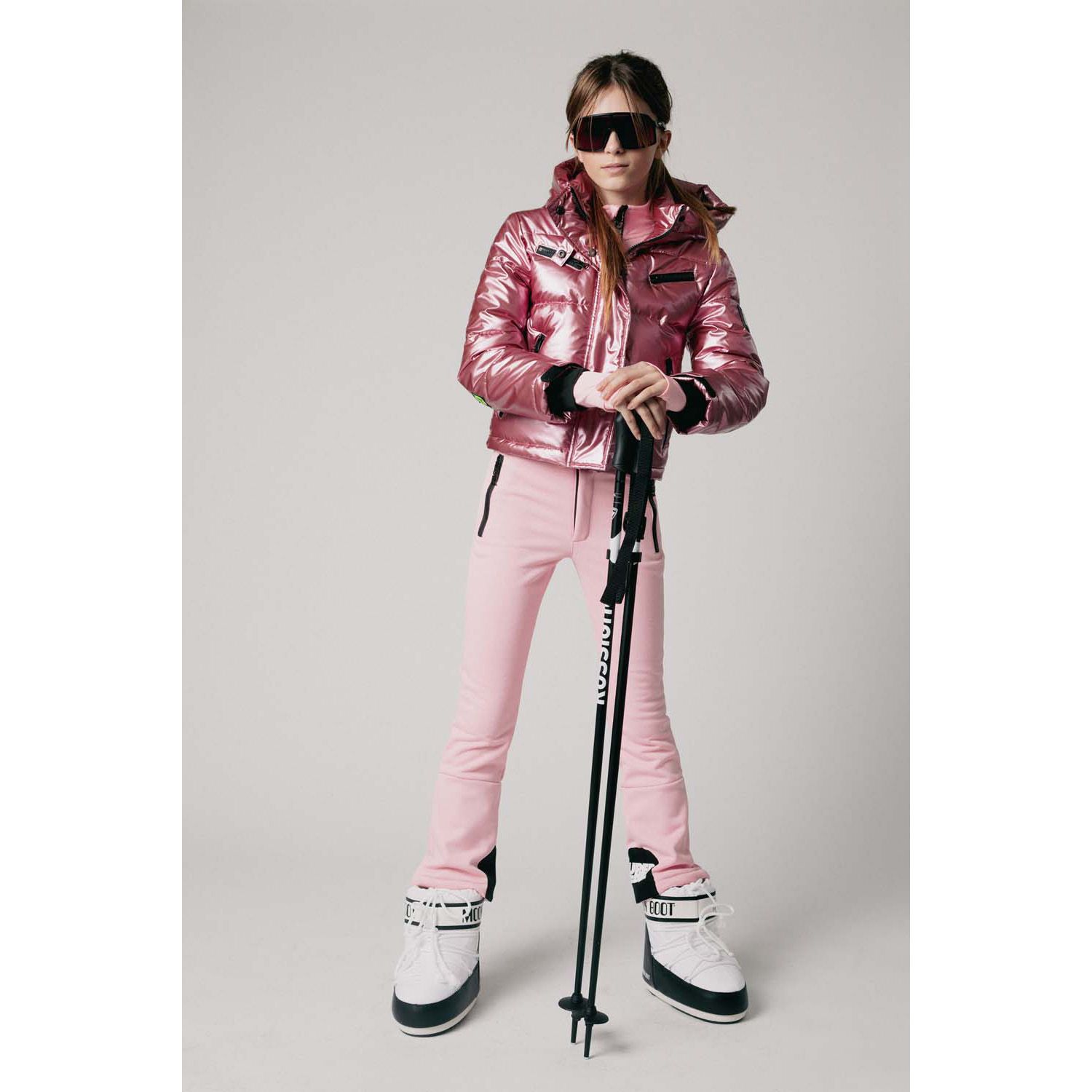 Super Rebel Spicy Metallic Hooded Ski Jacket Meiden