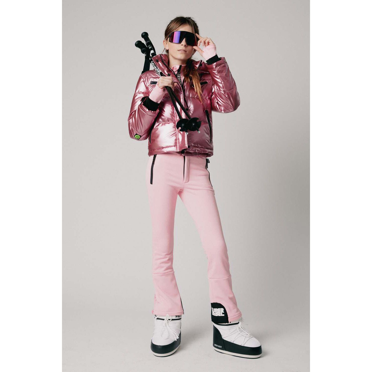 Super Rebel Spicy Metallic Hooded Ski Jacket Meiden