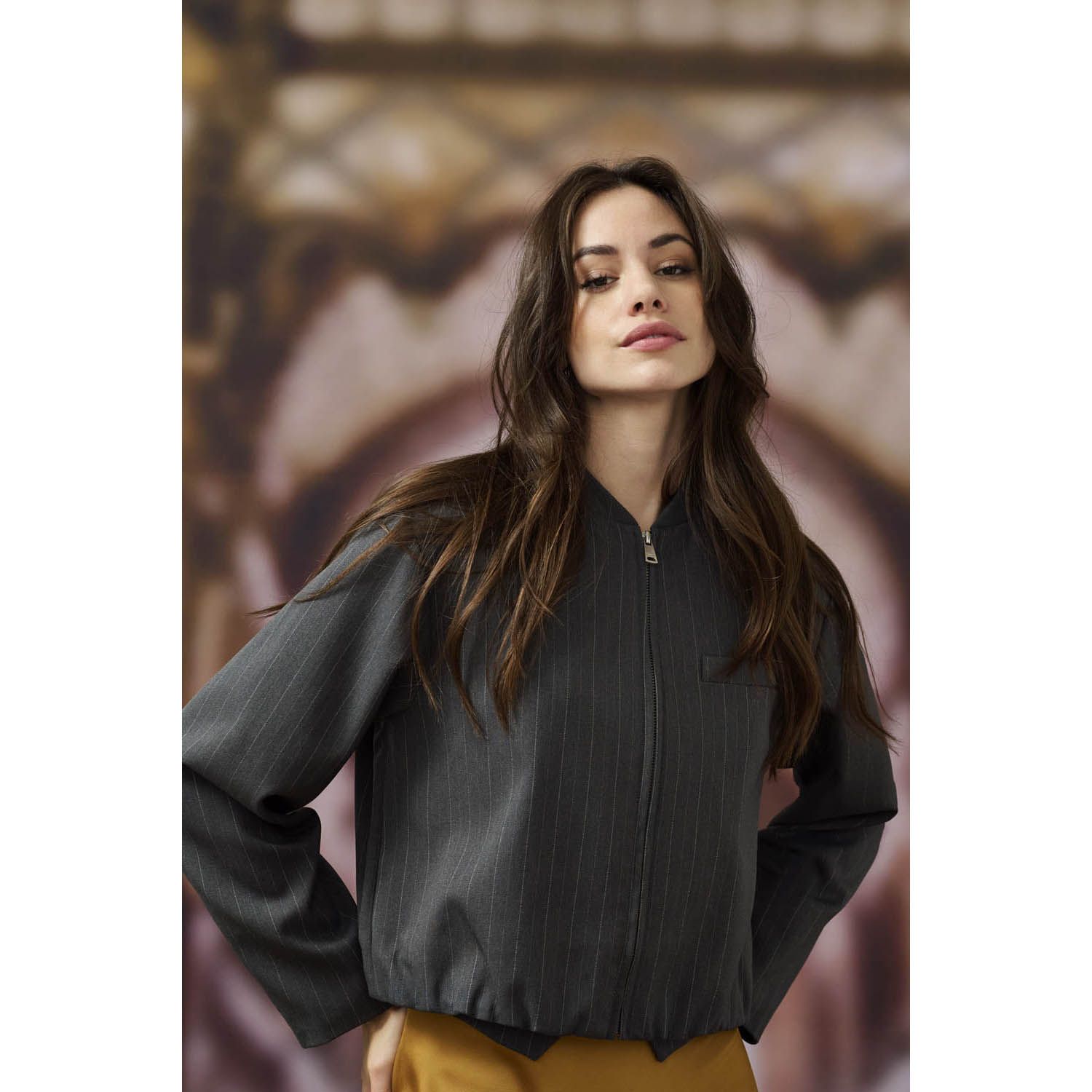 ONLY Aggie Life Pinstripe Bomber