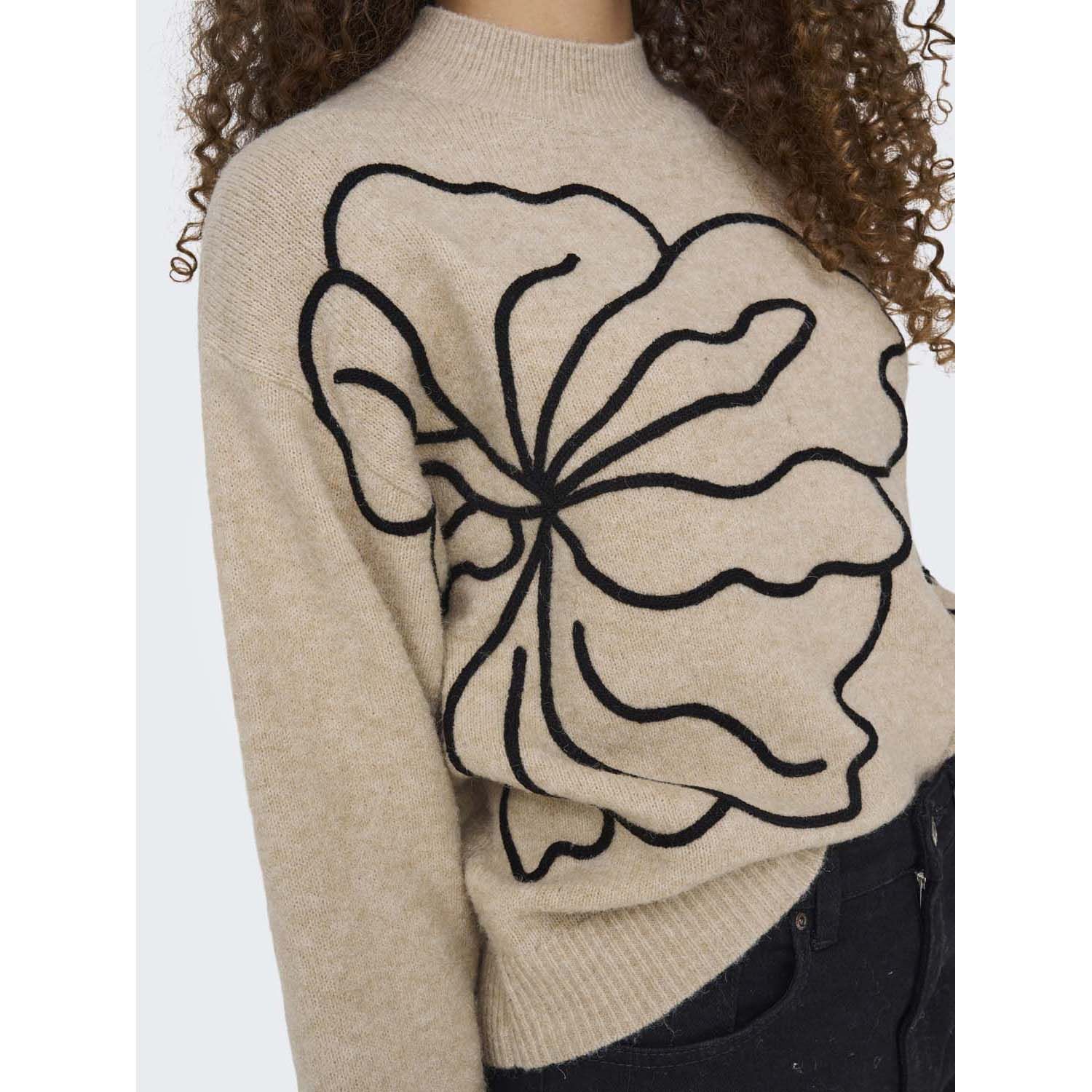 Jacqueline De Yong Jella Flower Pullover