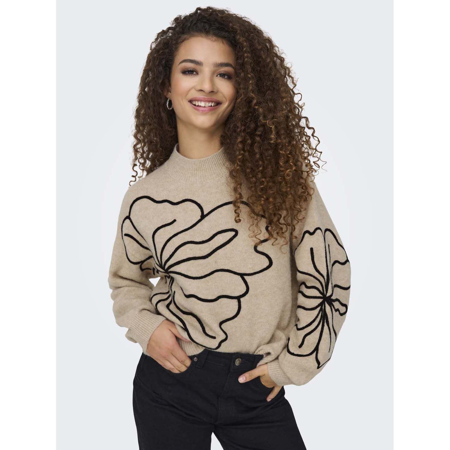 Jacqueline De Yong Jella Flower Pullover