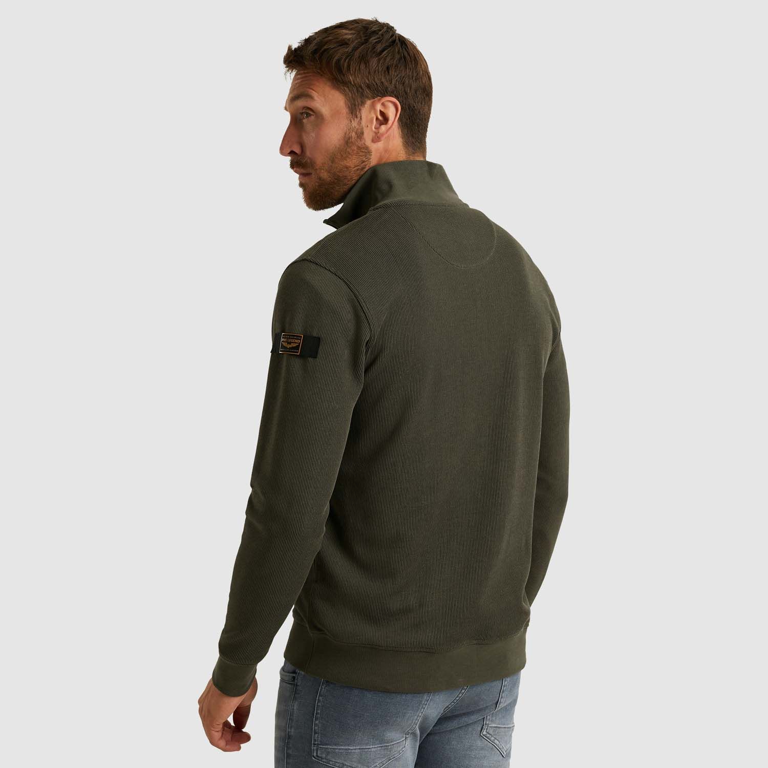PME Legend Half Zip Knit Look Sweater