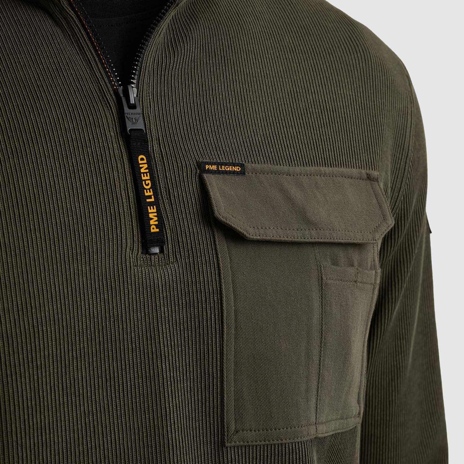 PME Legend Half Zip Knit Look Sweater