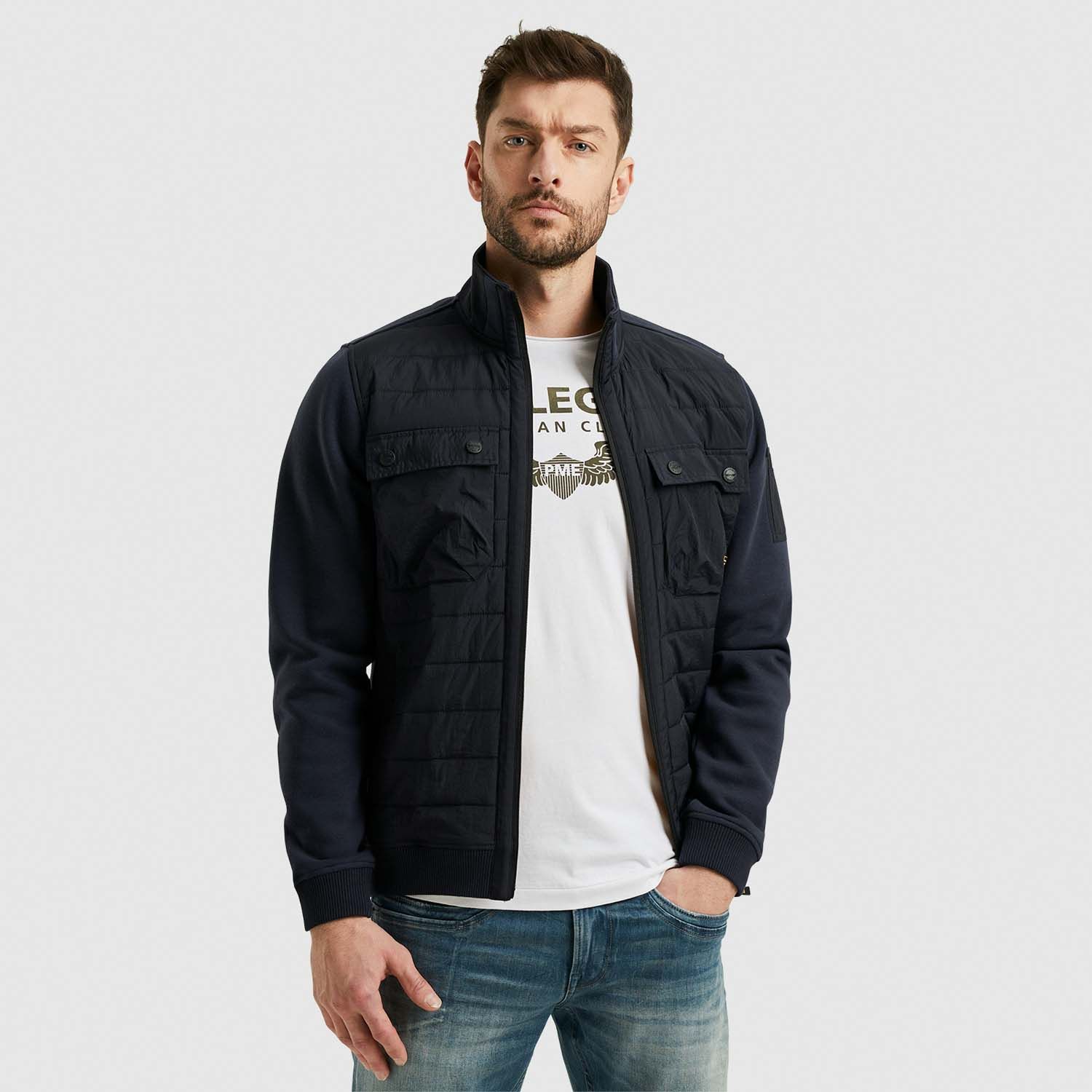 PME Legend Zip Jacket Sweat Mixed Padded