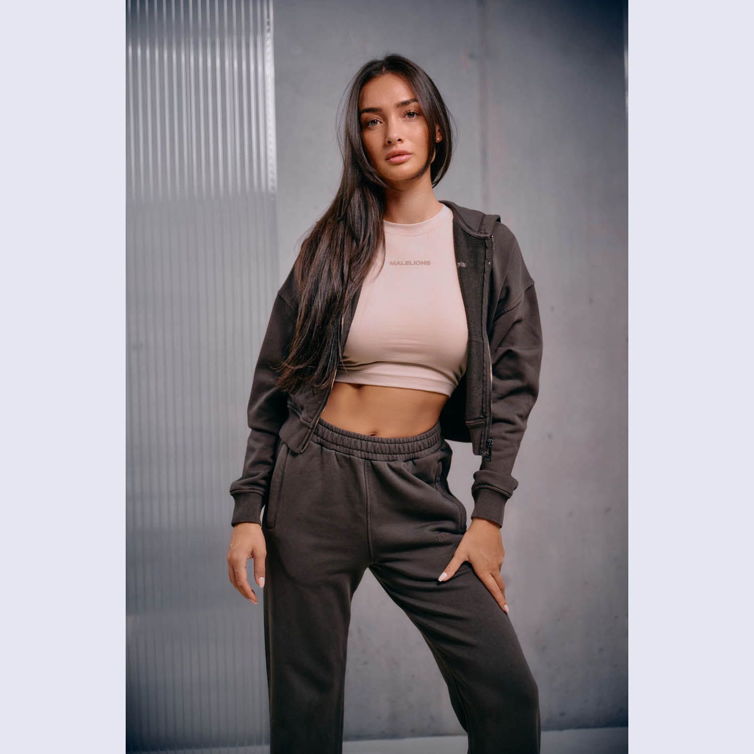 Malelions Cropped Zip Hoodie