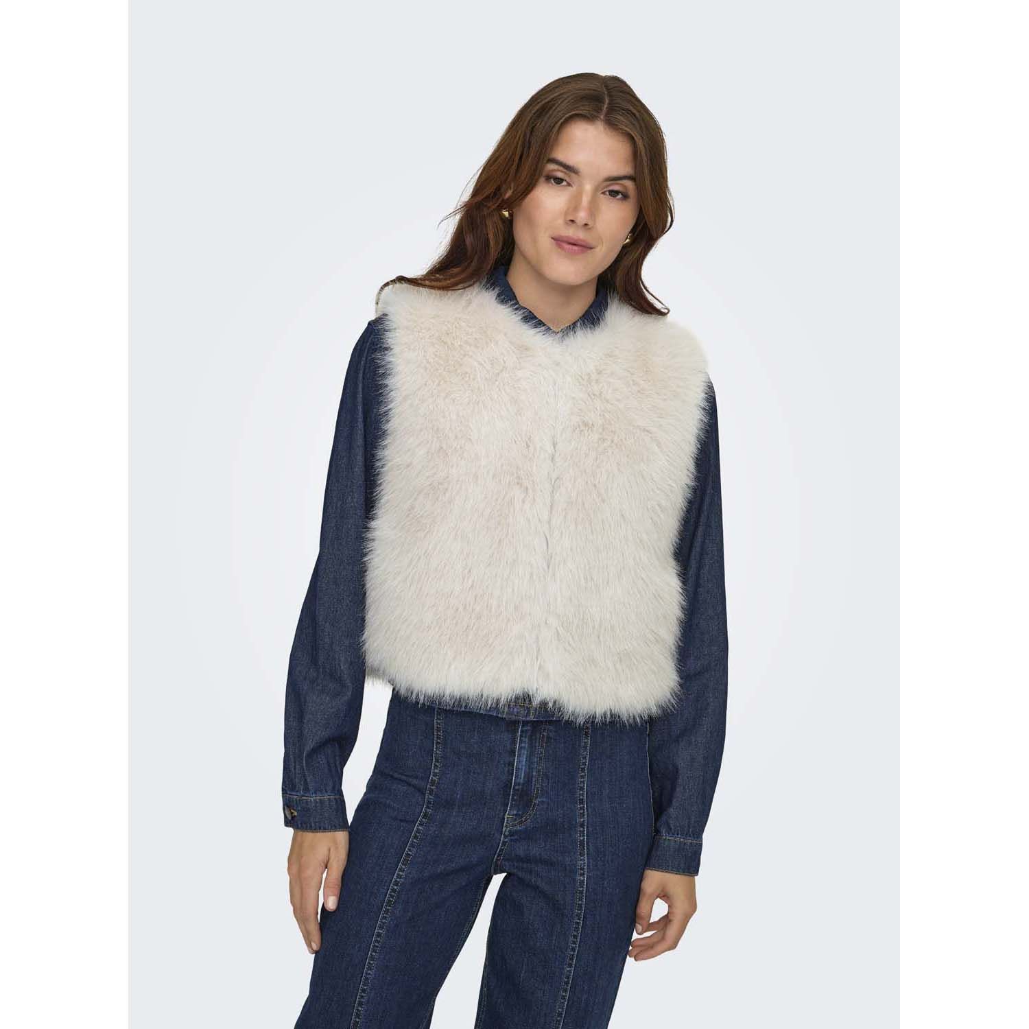 Jacqueline De Yong Ora Faux Fur Waistcoat 