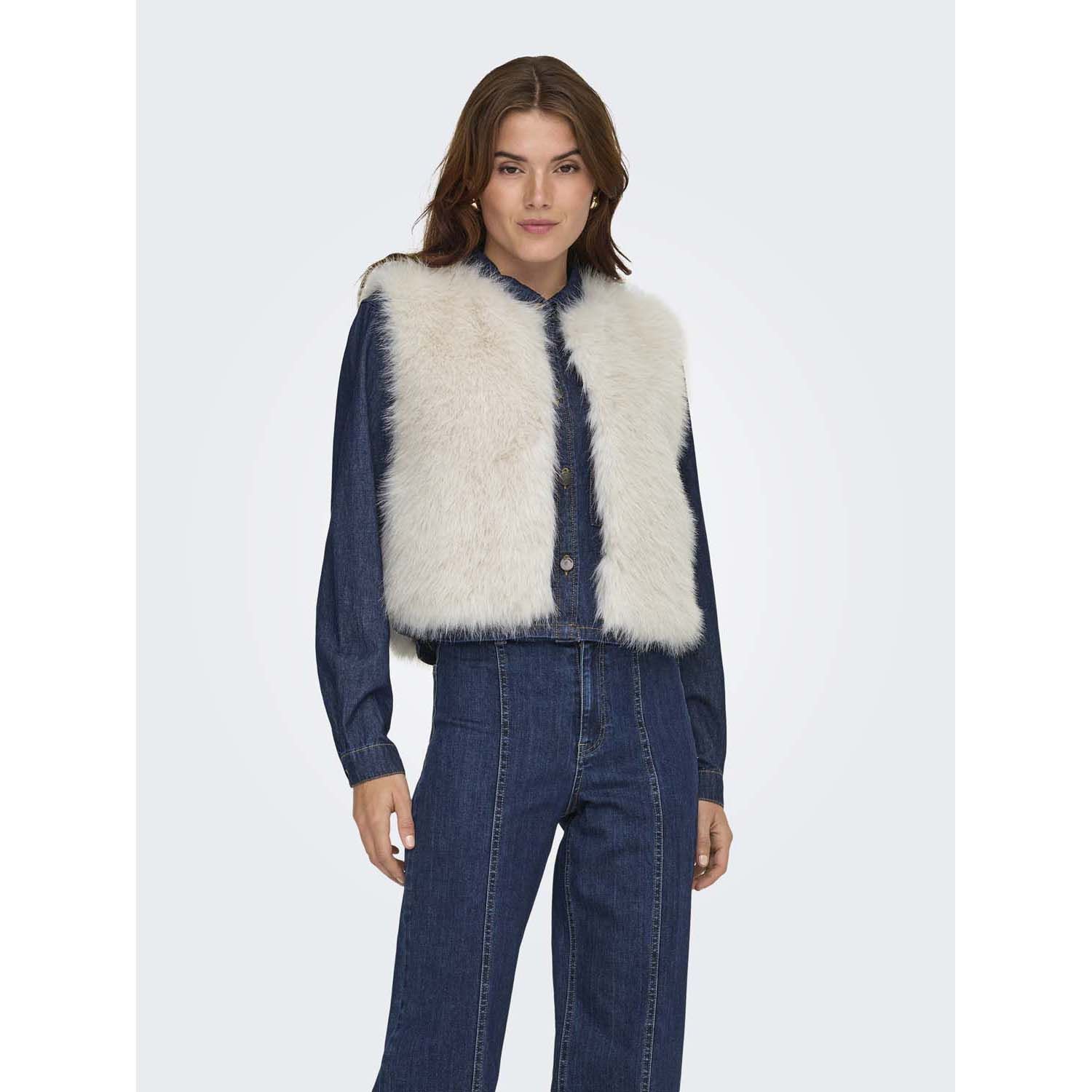 Jacqueline De Yong Ora Faux Fur Waistcoat 