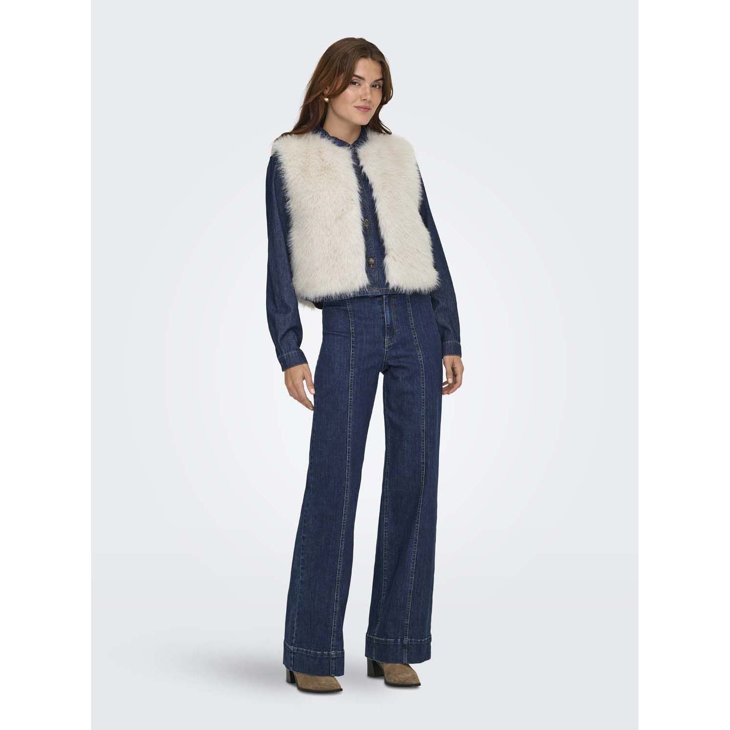 Jacqueline De Yong Ora Faux Fur Waistcoat 