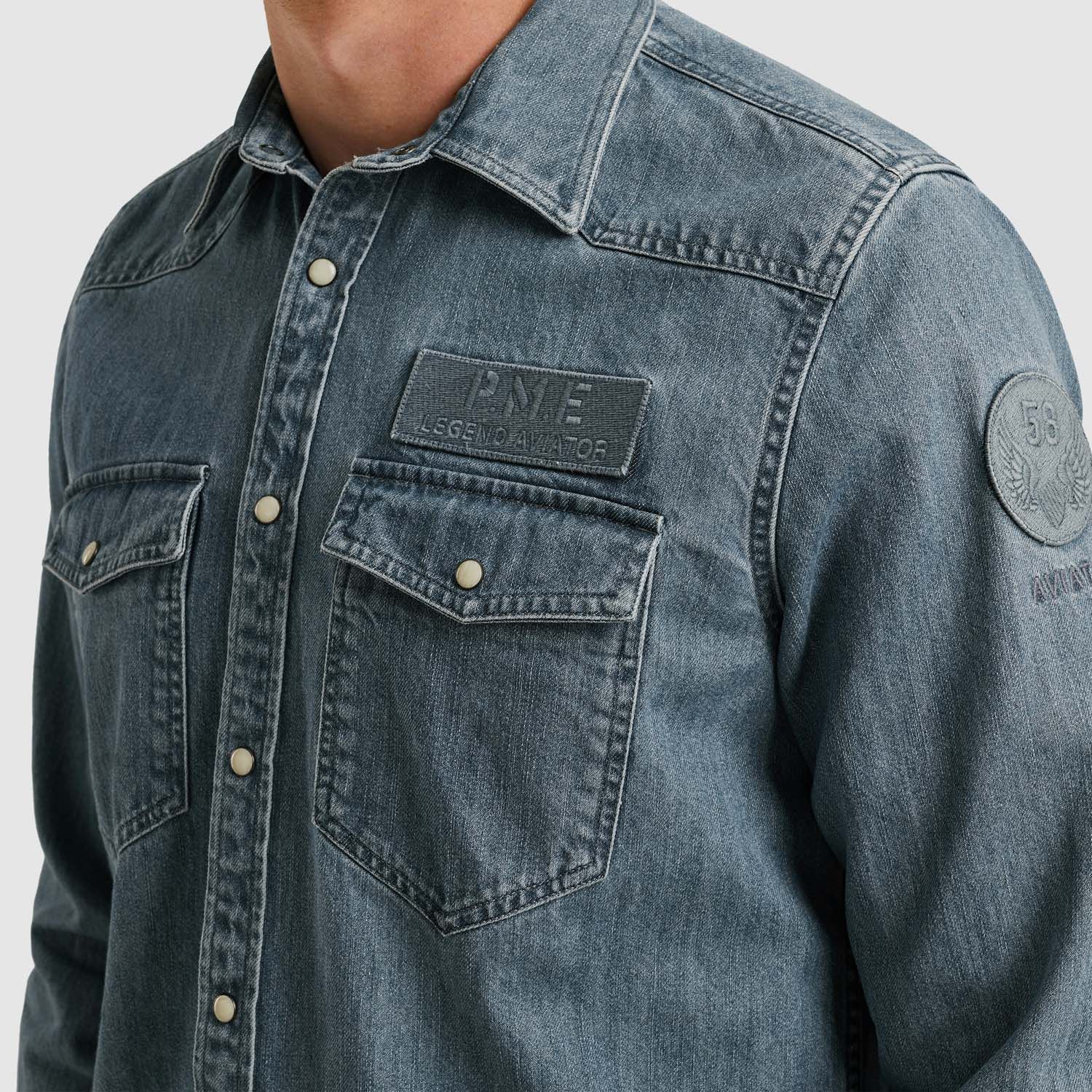 PME Legend Long Sleeve Shirt Indigo Denim