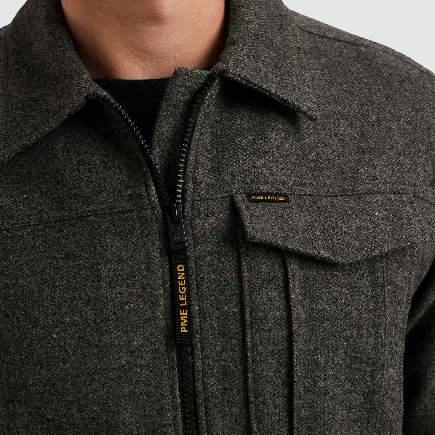 PME Legend Long Sleeve Shirt Woolblend Herrin