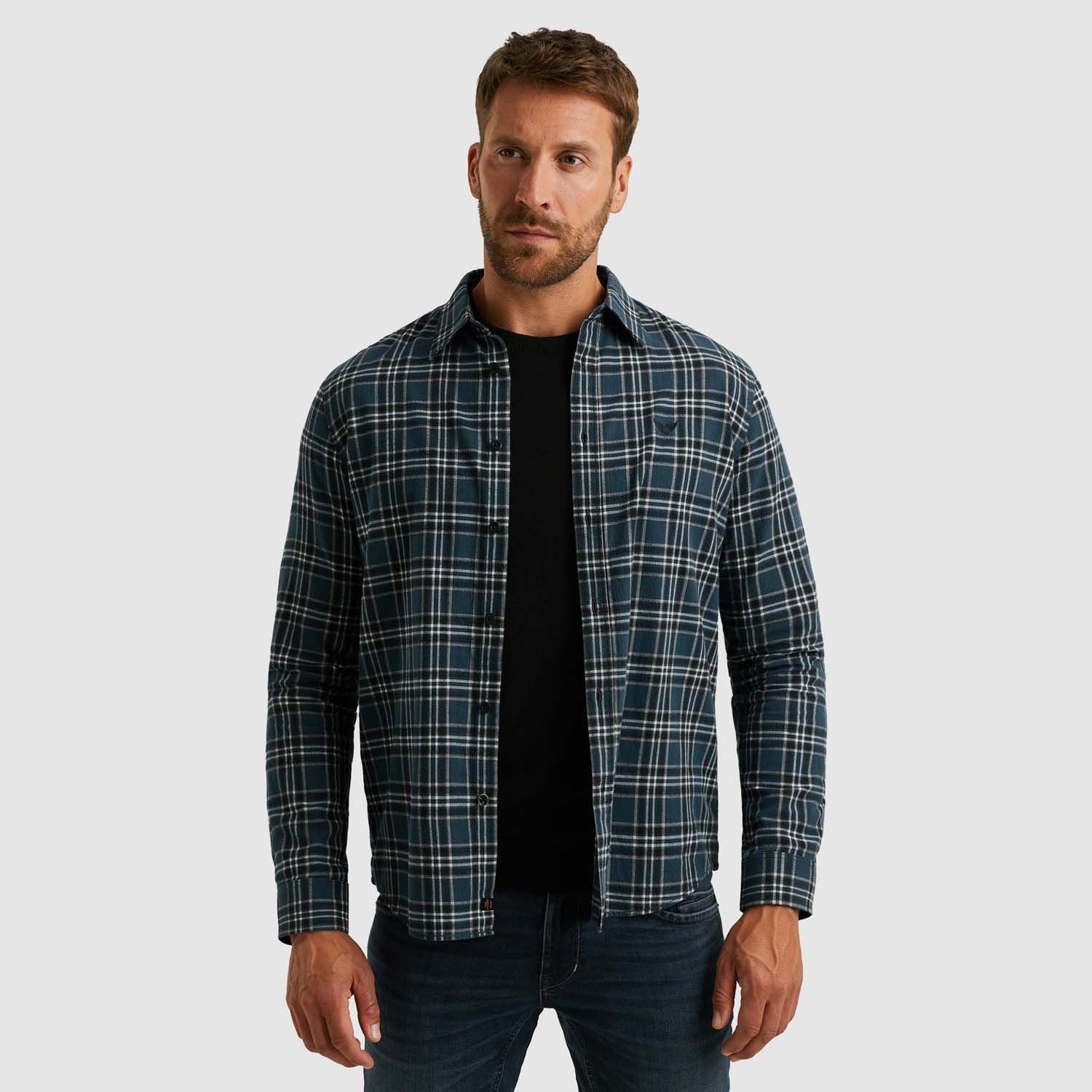 PME Legend Long Sleeve Shirt Herringbone Yarn 