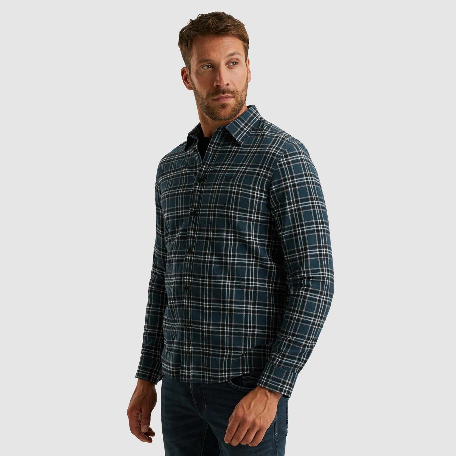 PME Legend Long Sleeve Shirt Herringbone Yarn 