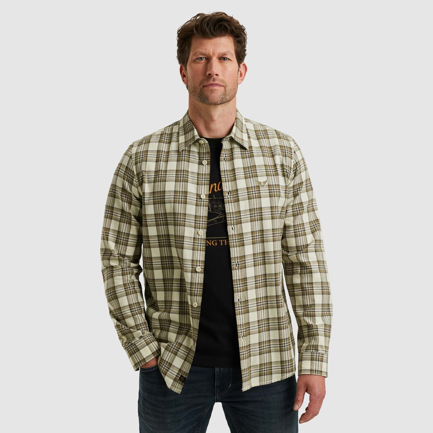 PME Legend Long Sleeve Shirt Herringbone Yarn 