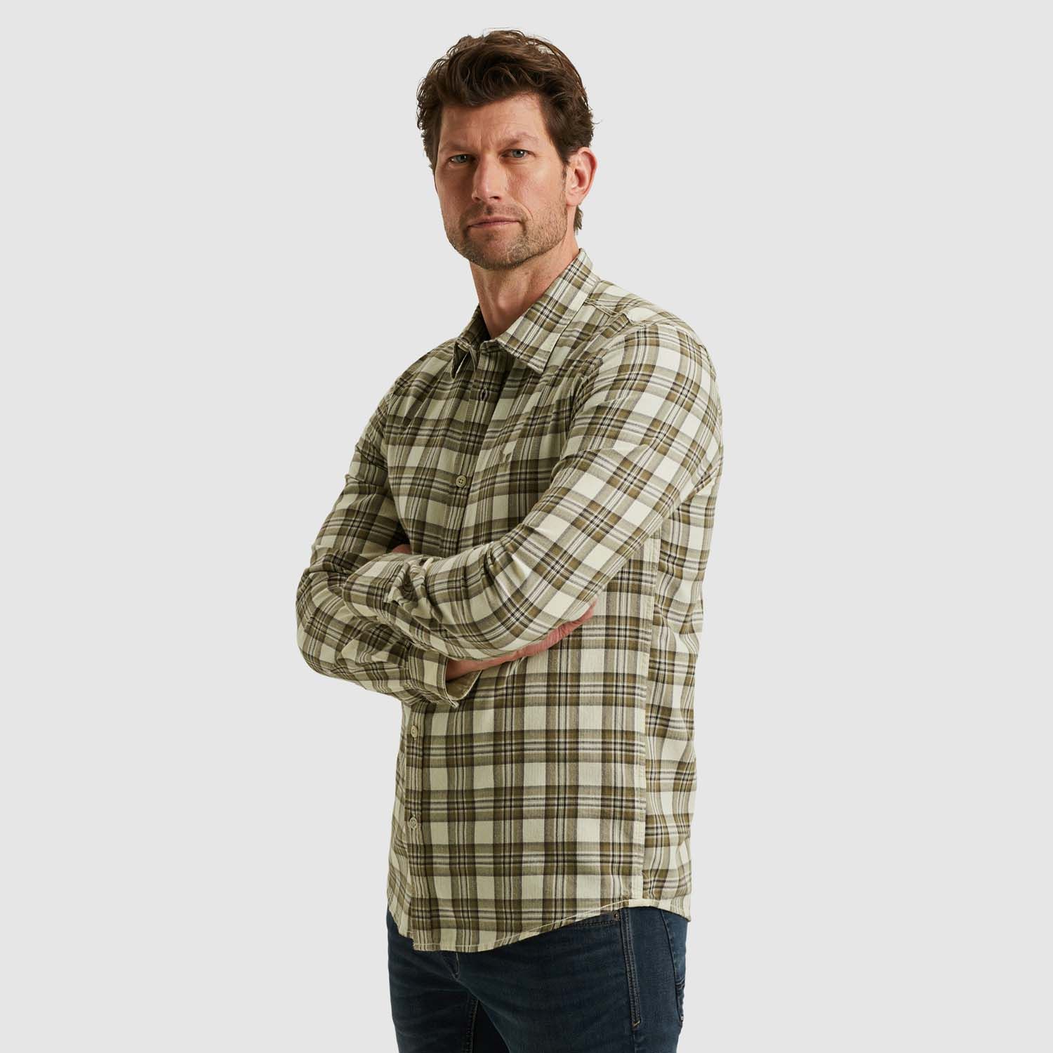 PME Legend Long Sleeve Shirt Herringbone Yarn 