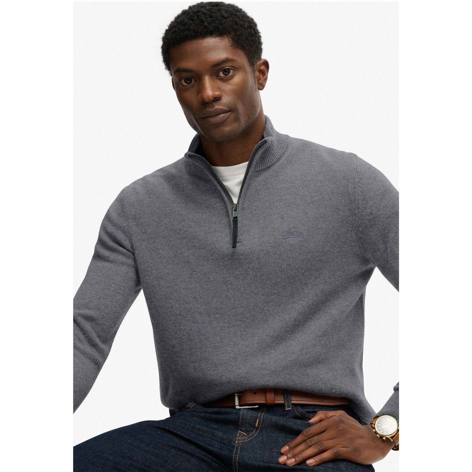 Superdry Wool Blend Half Zip Jumper