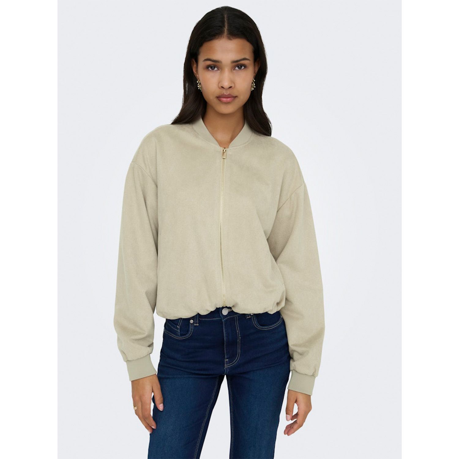 ONLY Mavi Life Long Sleeve Faux Suede Bomber