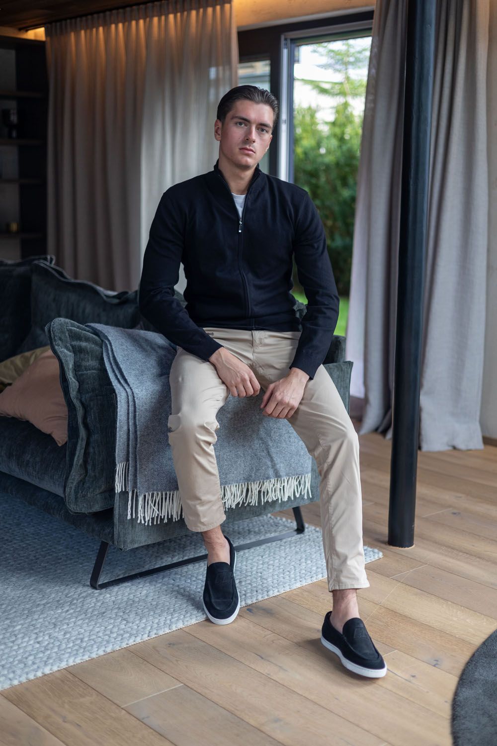 be:at: Luca Knit Full Zip Sweater