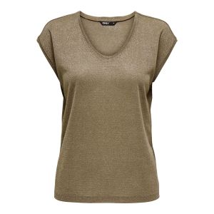 ONLY Silvery V-Neck Lurex Top